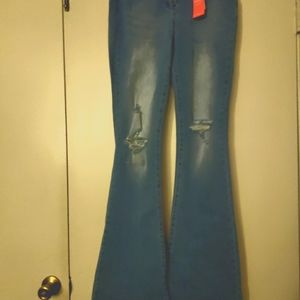 Flamingo jeans flare bottom high waist..